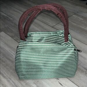 Striped Green and Brown Women's Bag